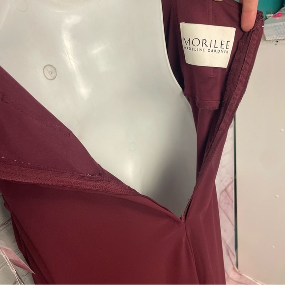 Mori Lee Maroon Maxi Gown with Spaghetti Straps Size 8 NEW prom wedding event - Picture 9 of 12